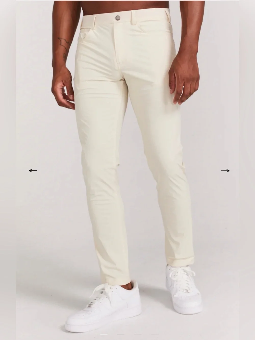 Men's Slim Chino Pants in Cream